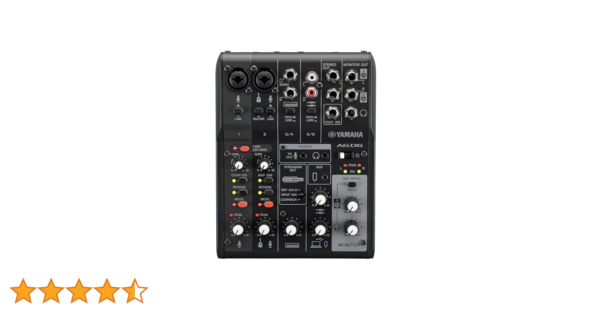 最安値 Yamaha ag06 mk2 black Yamaha AG06MK2 6-Channel Live Streaming Mixer with USB Interface